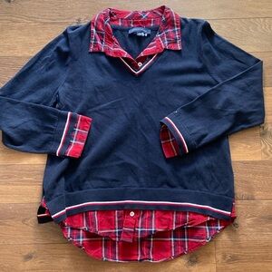 Tommy Hilfiger Tartan Twofer Sweater. Large
